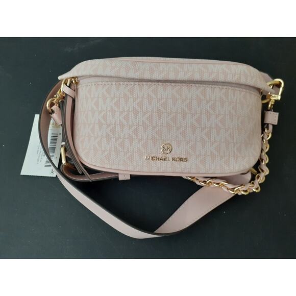 Michael Kors Slater Extra Small Sling Pack Messenger Smokey Rose Belt Bag - Picture 2 of 6